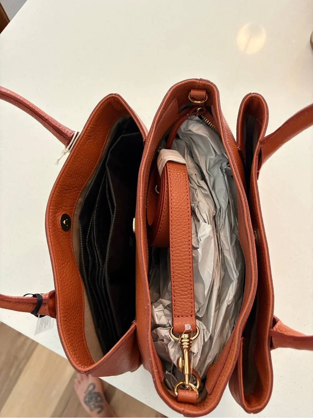 Iacucci Italian Leather Purse - Red Brown